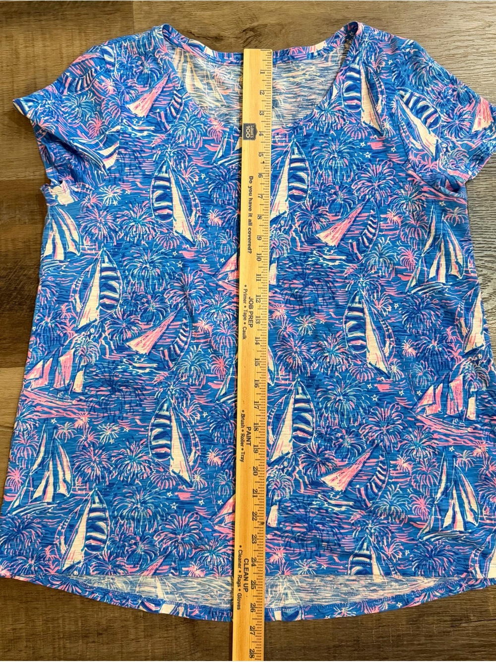 Lilly Pulitzer Boca Blue It's A Sailabration Large T-Shirt Top Sailboats ⛵️ - Picture 10 of 11